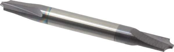 Accupro - 0.085" Radius, 1/4" Mill Diam, 2 Flute Solid Carbide Corner Rounding End Mill - Double End, AlTiN Finish, 2-1/2" OAL, 1/4" Shank Diam - USA Tool & Supply
