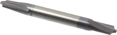 Accupro - 0.085" Radius, 1/4" Mill Diam, 2 Flute Solid Carbide Corner Rounding End Mill - Double End, AlTiN Finish, 2-1/2" OAL, 1/4" Shank Diam - USA Tool & Supply