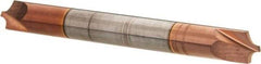 Accupro - 0.094" Radius, 1/4" Mill Diam, 2 Flute Solid Carbide Corner Rounding End Mill - Double End, TiCN Finish, 2-1/2" OAL, 1/4" Shank Diam - USA Tool & Supply