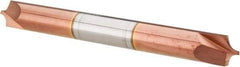 Accupro - 0.1" Radius, 1/4" Mill Diam, 2 Flute Solid Carbide Corner Rounding End Mill - Double End, TiCN Finish, 2-1/2" OAL, 1/4" Shank Diam - USA Tool & Supply