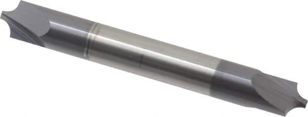 Accupro - 0.118" Radius, 5/16" Mill Diam, 2 Flute Solid Carbide Corner Rounding End Mill - Double End, AlTiN Finish, 2-1/2" OAL, 5/16" Shank Diam - USA Tool & Supply
