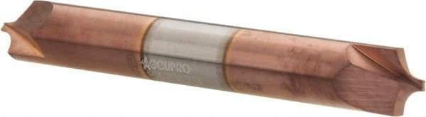 Accupro - 1/8" Radius, 5/16" Mill Diam, 2 Flute Solid Carbide Corner Rounding End Mill - Double End, TiCN Finish, 2-1/2" OAL, 5/16" Shank Diam - USA Tool & Supply