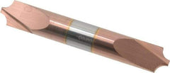 Accupro - 0.14" Radius, 3/8" Mill Diam, 2 Flute Solid Carbide Corner Rounding End Mill - Double End, TiCN Finish, 2-1/2" OAL, 3/8" Shank Diam - USA Tool & Supply