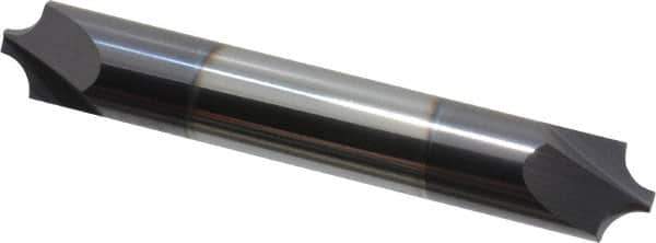 Accupro - 0.14" Radius, 3/8" Mill Diam, 2 Flute Solid Carbide Corner Rounding End Mill - Double End, AlTiN Finish, 2-1/2" OAL, 3/8" Shank Diam - USA Tool & Supply