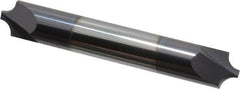 Accupro - 0.14" Radius, 3/8" Mill Diam, 2 Flute Solid Carbide Corner Rounding End Mill - Double End, AlTiN Finish, 2-1/2" OAL, 3/8" Shank Diam - USA Tool & Supply