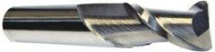 Accupro - 3/4", 2 Flute, Single End, Solid Carbide, 0.045" Corner Radius End Mill - 4" OAL, 40° Helix, Right Hand Flute, 1-1/2" LOC, Right Hand Cut - USA Tool & Supply