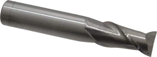 Accupro - 1/2", 2 Flute, Single End, Solid Carbide, 0.01" Corner Radius End Mill - 3" OAL, 40° Helix, Right Hand Flute, 1" LOC, Right Hand Cut - USA Tool & Supply