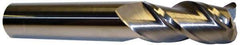 Accupro - 1/2", 2" LOC, 1/2" Shank Diam, 4" OAL, 3 Flute, Solid Carbide Square End Mill - Single End, nACRo Finish, Spiral Flute, 40° Helix, Centercutting, Right Hand Cut, Right Hand Flute - USA Tool & Supply