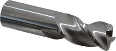 Accupro - 1", 3 Flute, Single End, Solid Carbide, 1/8" Corner Radius End Mill - 4" OAL, 40° Helix, Right Hand Flute, 1-3/4" LOC, Right Hand Cut - USA Tool & Supply