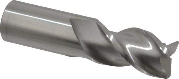 Accupro - 1", 3 Flute, Single End, Solid Carbide, 0.06" Corner Radius End Mill - 4" OAL, 40° Helix, Right Hand Flute, 1-3/4" LOC, Right Hand Cut - USA Tool & Supply