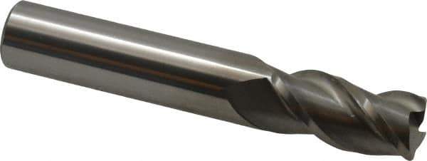 Accupro - 1/2", 3 Flute, Single End, Solid Carbide, 0.045" Corner Radius End Mill - 3" OAL, 40° Helix, Right Hand Flute, 1" LOC, Right Hand Cut - USA Tool & Supply
