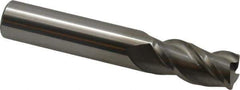 Accupro - 1/2", 3 Flute, Single End, Solid Carbide, 0.045" Corner Radius End Mill - 3" OAL, 40° Helix, Right Hand Flute, 1" LOC, Right Hand Cut - USA Tool & Supply