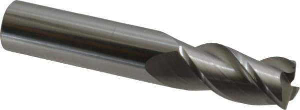 Accupro - 5/8", 3 Flute, Single End, Solid Carbide, 0.03" Corner Radius End Mill - 3-1/2" OAL, 40° Helix, Right Hand Flute, 1-1/4" LOC, Right Hand Cut - USA Tool & Supply