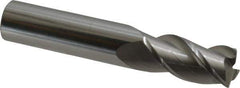 Accupro - 5/8", 3 Flute, Single End, Solid Carbide, 0.03" Corner Radius End Mill - 3-1/2" OAL, 40° Helix, Right Hand Flute, 1-1/4" LOC, Right Hand Cut - USA Tool & Supply
