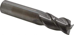 Accupro - 3/4", 3 Flute, Single End, Solid Carbide, 0.03" Corner Radius End Mill - 4" OAL, 40° Helix, Right Hand Flute, 1-1/2" LOC, Right Hand Cut - USA Tool & Supply