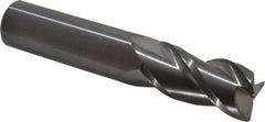 Accupro - 3/4", 3 Flute, Single End, Solid Carbide, 0.045" Corner Radius End Mill - 4" OAL, 40° Helix, Right Hand Flute, 1-1/2" LOC, Right Hand Cut - USA Tool & Supply