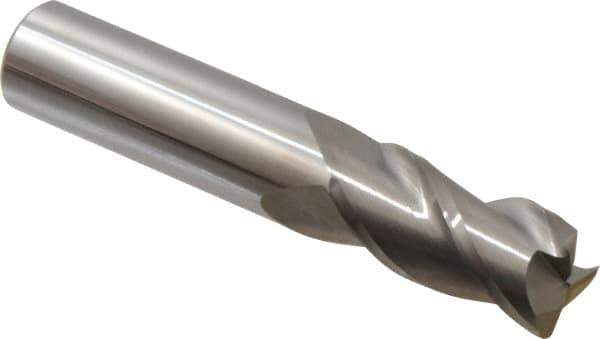 Accupro - 3/4", 3 Flute, Single End, Solid Carbide, 0.06" Corner Radius End Mill - 4" OAL, 40° Helix, Right Hand Flute, 1-1/2" LOC, Right Hand Cut - USA Tool & Supply
