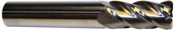 Accupro - 5/8", 4 Flute, Single End, Solid Carbide, 0.015" Corner Radius End Mill - 4-5/8" OAL, 40° Helix, Right Hand Flute, 2-1/8" LOC, Right Hand Cut - USA Tool & Supply