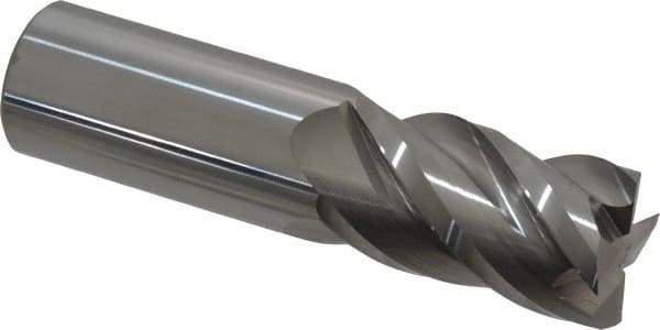 Accupro - 1", 4 Flute, Single End, Solid Carbide, 0.01" Corner Radius End Mill - 4" OAL, 40° Helix, Right Hand Flute, 1-3/4" LOC, Right Hand Cut - USA Tool & Supply
