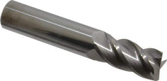 Accupro - 5/8", 4 Flute, Single End, Solid Carbide, 0.01" Corner Radius End Mill - 3-1/2" OAL, 40° Helix, Right Hand Flute, 1-1/4" LOC, Right Hand Cut - USA Tool & Supply