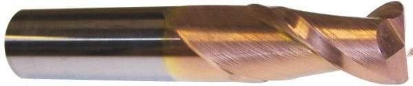Accupro - 5/8", 2 Flute, Single End, Solid Carbide, 0.02" Corner Radius End Mill - 3-1/2" OAL, 40° Helix, Right Hand Flute, 1-1/4" LOC, Right Hand Cut - USA Tool & Supply