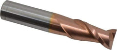 Accupro - 5/8", 2 Flute, Single End, Solid Carbide, 0.01" Corner Radius End Mill - 3-1/2" OAL, 40° Helix, Right Hand Flute, 1-1/4" LOC, Right Hand Cut - USA Tool & Supply