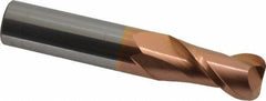 Accupro - 5/8", 2 Flute, Single End, Solid Carbide, 1/8" Corner Radius End Mill - 3-1/2" OAL, 40° Helix, Right Hand Flute, 1-1/4" LOC, Right Hand Cut - USA Tool & Supply