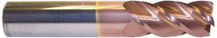 Accupro - 5/16", 4 Flute, Single End, Solid Carbide, 0.02" Corner Radius End Mill - 4" OAL, 40° Helix, Right Hand Flute, 1-5/8" LOC, Right Hand Cut - USA Tool & Supply