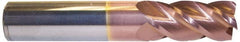 Accupro - 1" Diam 4 Flute Solid Carbide 0.06" Corner Radius End Mill - USA Tool & Supply