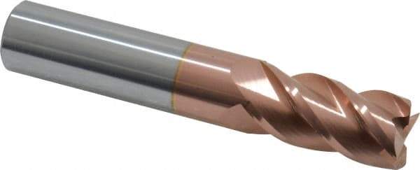 Accupro - 5/8", 4 Flute, Single End, Solid Carbide, 0.01" Corner Radius End Mill - 3-1/2" OAL, 40° Helix, Right Hand Flute, 1-1/4" LOC, Right Hand Cut - USA Tool & Supply