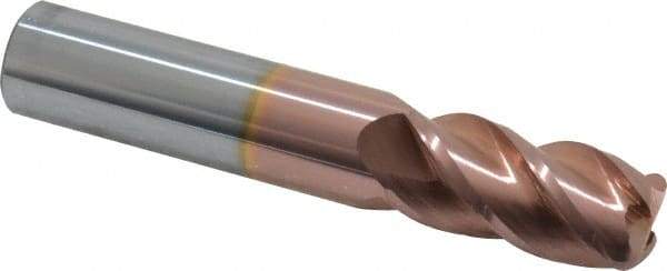 Accupro - 5/8", 4 Flute, Single End, Solid Carbide, 1/8" Corner Radius End Mill - 3-1/2" OAL, 40° Helix, Right Hand Flute, 1-1/4" LOC, Right Hand Cut - USA Tool & Supply