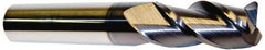 Accupro - 5/8", 3 Flute, Single End, Solid Carbide, 0.015" Corner Radius End Mill - 3-1/2" OAL, 40° Helix, Right Hand Flute, 1-1/4" LOC, Right Hand Cut - USA Tool & Supply