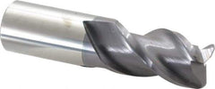Accupro - 1", 3 Flute, Single End, Solid Carbide, 1/8" Corner Radius End Mill - 4" OAL, 40° Helix, Right Hand Flute, 1-3/4" LOC, Right Hand Cut - USA Tool & Supply