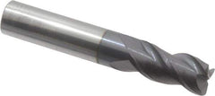 Accupro - 1/2", 3 Flute, Single End, Solid Carbide, 0.06" Corner Radius End Mill - 3" OAL, 40° Helix, Right Hand Flute, 1" LOC, Right Hand Cut - USA Tool & Supply