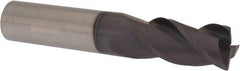 Accupro - 5/8", 3 Flute, Single End, Solid Carbide, 0.03" Corner Radius End Mill - 3-1/2" OAL, 40° Helix, Right Hand Flute, 1-1/4" LOC, Right Hand Cut - USA Tool & Supply