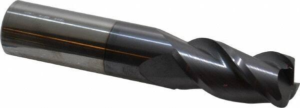 Accupro - 3/4", 3 Flute, Single End, Solid Carbide, 1/8" Corner Radius End Mill - 4" OAL, 40° Helix, Right Hand Flute, 1-1/2" LOC, Right Hand Cut - USA Tool & Supply