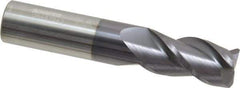 Accupro - 3/4", 3 Flute, Single End, Solid Carbide, 0.06" Corner Radius End Mill - 4" OAL, 40° Helix, Right Hand Flute, 1-1/2" LOC, Right Hand Cut - USA Tool & Supply