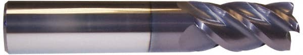 Accupro - 1" Diam 4 Flute Solid Carbide 1/8" Corner Radius End Mill - USA Tool & Supply