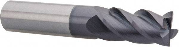Accupro - 5/8", 4 Flute, Single End, Solid Carbide, 0.01" Corner Radius End Mill - 3-1/2" OAL, 40° Helix, Right Hand Flute, 1-1/4" LOC, Right Hand Cut - USA Tool & Supply