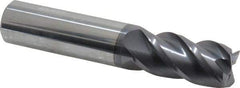 Accupro - 3/4", 4 Flute, Single End, Solid Carbide, 0.01" Corner Radius End Mill - 4" OAL, 40° Helix, Right Hand Flute, 1-1/2" LOC, Right Hand Cut - USA Tool & Supply