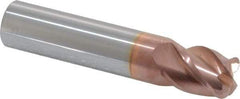 Accupro - 1/2", 4 Flute, Single End, Solid Carbide, 0.09" Corner Radius End Mill - 2-1/2" OAL, 40° Helix, Right Hand Flute, 5/8" LOC, Right Hand Cut - USA Tool & Supply