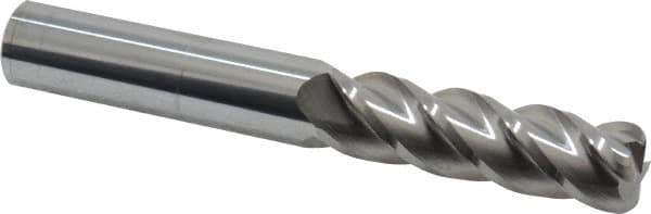 Accupro - 5/8", 4 Flute, Single End, Solid Carbide, 1/8" Corner Radius End Mill - 4-5/8" OAL, 40° Helix, Right Hand Flute, 2-1/8" LOC, Right Hand Cut - USA Tool & Supply