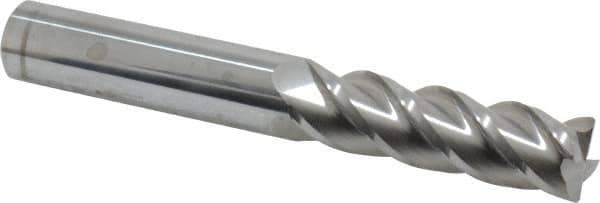 Accupro - 5/8", 4 Flute, Single End, Solid Carbide, 0.03" Corner Radius End Mill - 4-5/8" OAL, 40° Helix, Right Hand Flute, 2-1/8" LOC, Right Hand Cut - USA Tool & Supply