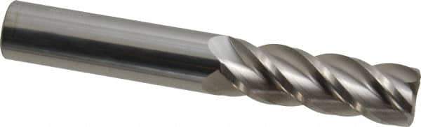 Accupro - 3/4", 4 Flute, Single End, Solid Carbide, 0.06" Corner Radius End Mill - 5" OAL, 40° Helix, Right Hand Flute, 2-1/4" LOC, Right Hand Cut - USA Tool & Supply