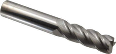 Accupro - 3/4", 4 Flute, Single End, Solid Carbide, 0.09" Corner Radius End Mill - 5" OAL, 40° Helix, Right Hand Flute, 2-1/4" LOC, Right Hand Cut - USA Tool & Supply
