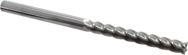 Accupro - 3/8", 4 Flute, Single End, Solid Carbide, 0.015" Corner Radius End Mill - 6" OAL, 40° Helix, Right Hand Flute, 3" LOC, Right Hand Cut - USA Tool & Supply