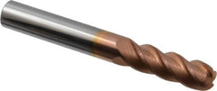 Accupro - 3/8", 4 Flute, Single End, Solid Carbide, 1/8" Corner Radius End Mill - 3" OAL, 40° Helix, Right Hand Flute, 1-1/8" LOC, Right Hand Cut - USA Tool & Supply
