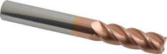 Accupro - 3/8", 4 Flute, Single End, Solid Carbide, 0.03" Corner Radius End Mill - 3" OAL, 40° Helix, Right Hand Flute, 1-1/8" LOC, Right Hand Cut - USA Tool & Supply