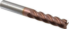 Accupro - 1/2", 4 Flute, Single End, Solid Carbide, 0.01" Corner Radius End Mill - 4" OAL, 40° Helix, Right Hand Flute, 2" LOC, Right Hand Cut - USA Tool & Supply