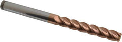 Accupro - 1/2", 4 Flute, Single End, Solid Carbide, 1/8" Corner Radius End Mill - 6" OAL, 40° Helix, Right Hand Flute, 3" LOC, Right Hand Cut - USA Tool & Supply